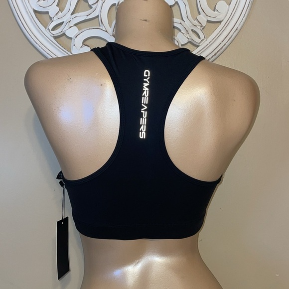 Gymreapers women’s sports bra large Black performance athletic workout NWT - Picture 4 of 9